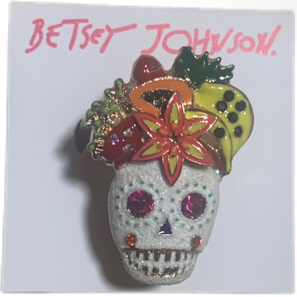 Betsey Johnson Colorful Skull Ring.